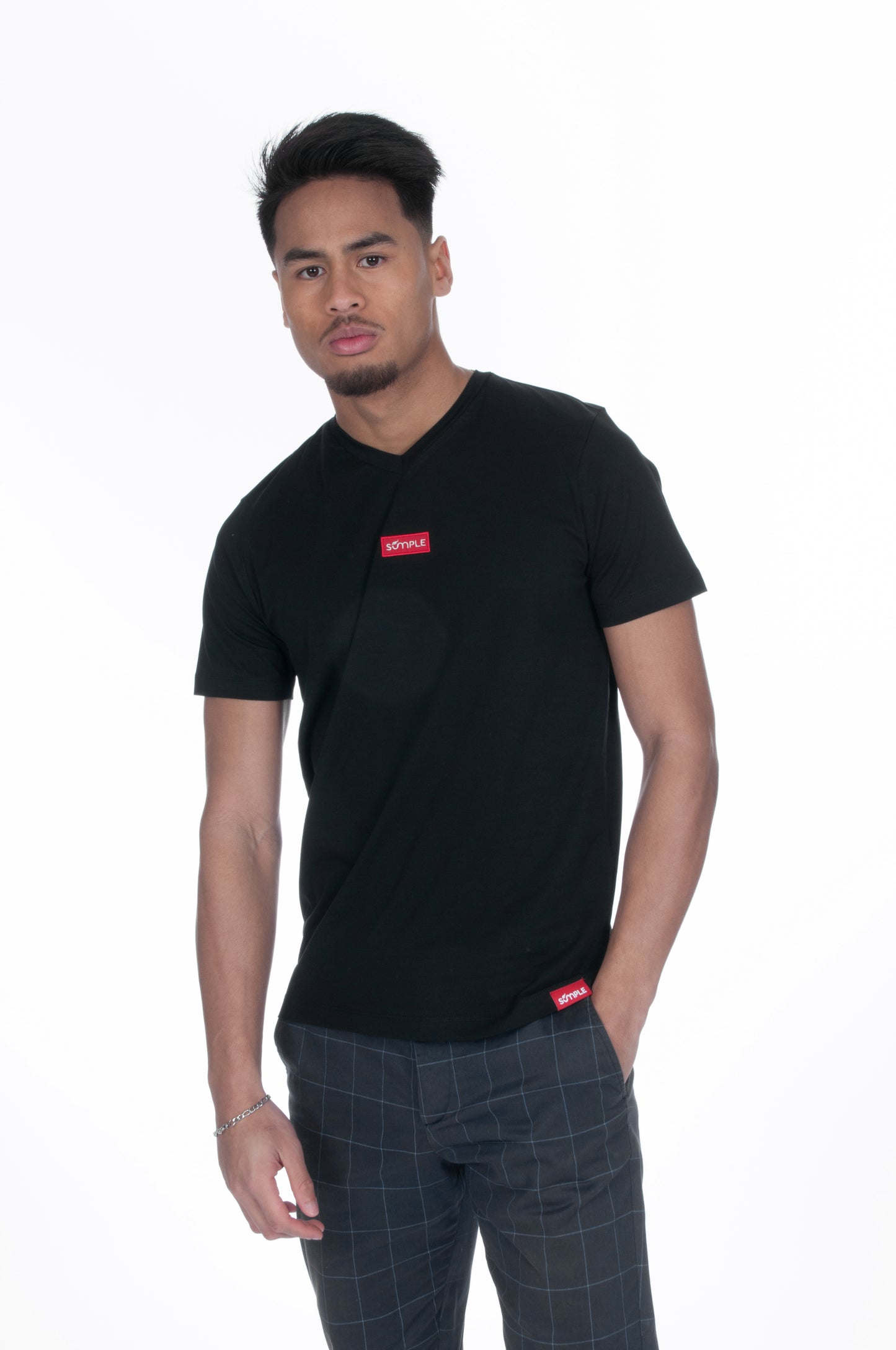 T-shirt Col V - Logo centré